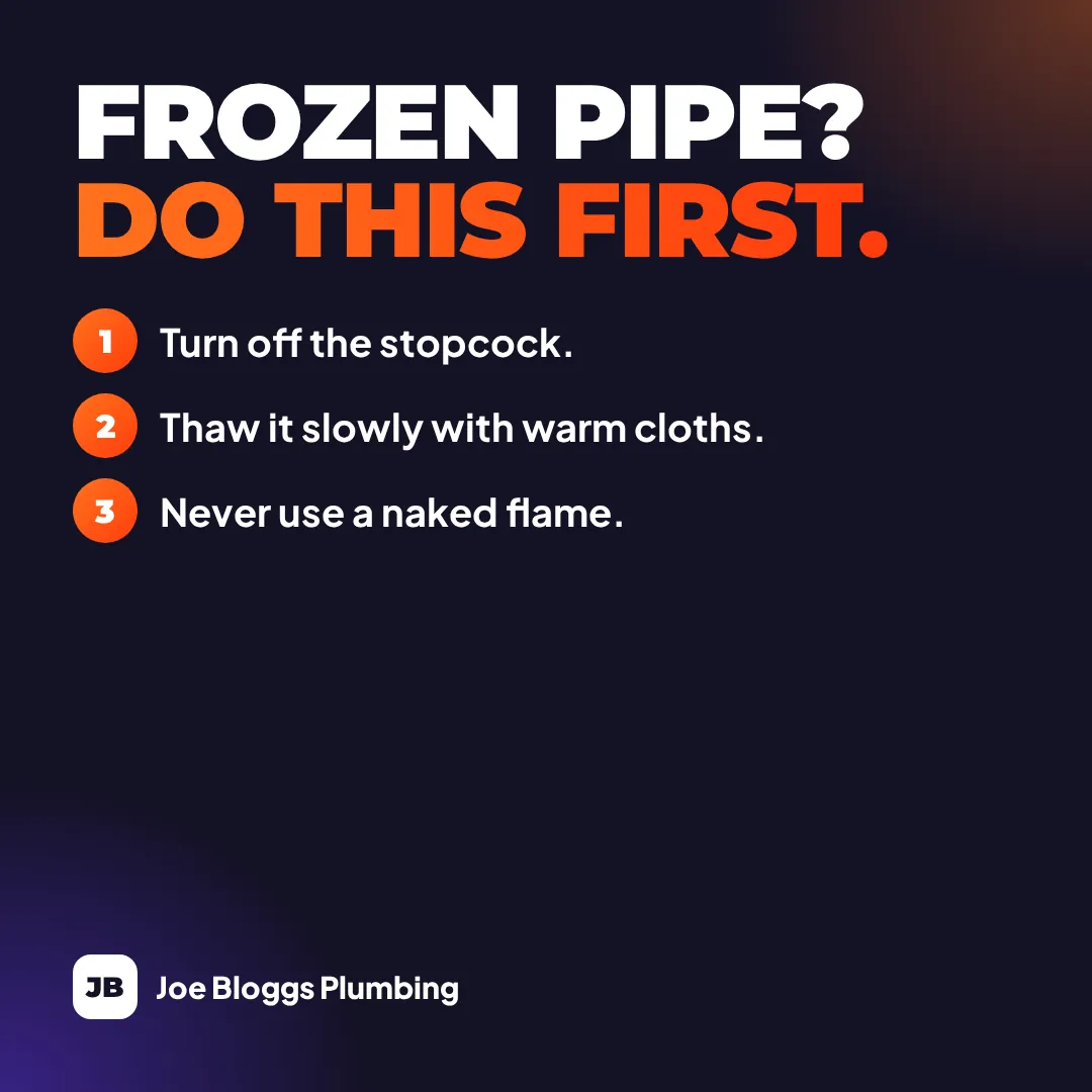 Post: frozen pipe? do this first